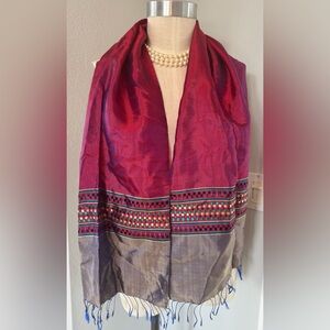 Iridescent Sheen Scarf in Thai Style Silk (No Tags)